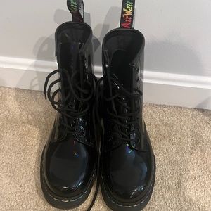 Rainbow patent doc martens